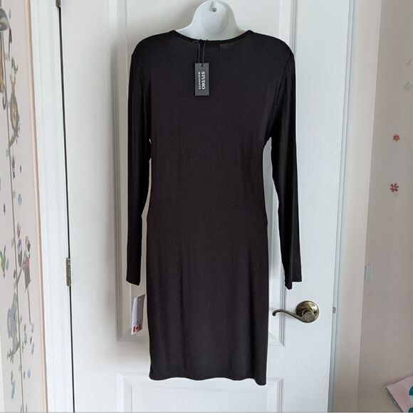 STUDIO MATERNITY Black wrap maternity dress NWT Large @i1 - Picture 5 of 11